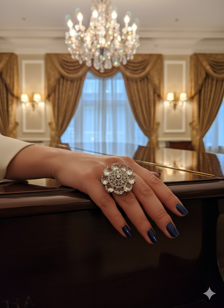 Crystal Frost Blossom Ring